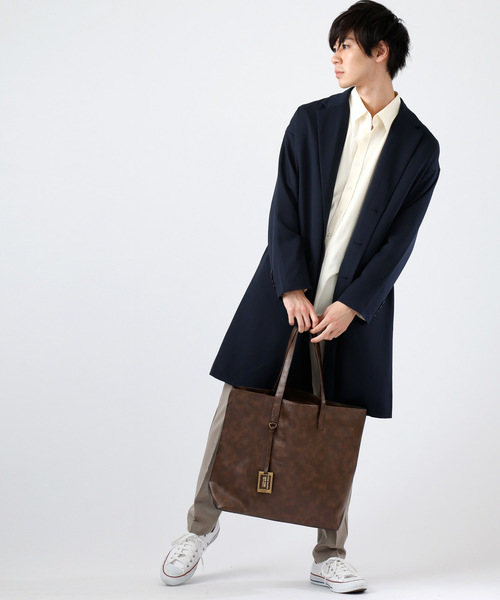 MONO-MART（モノマート）の「PU Leather BIG ToteBag（トートバッグ・メンズ・ブラウン系その他/ダークブラウン/キャメル/ブラック/ブルー系その他/ネイビー/アイボリー/レッド・FREE）」の17枚目の写真