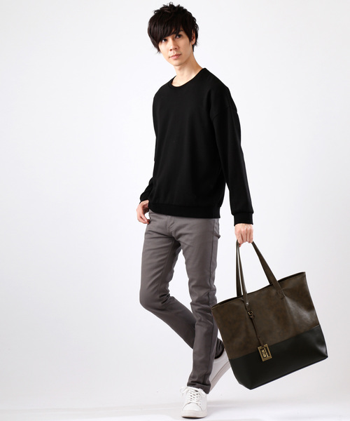 MONO-MART（モノマート）の「PU Leather BIG ToteBag（トートバッグ・メンズ・ブラウン系その他/ダークブラウン/キャメル/ブラック/ブルー系その他/ネイビー/アイボリー/レッド・FREE）」の19枚目の写真