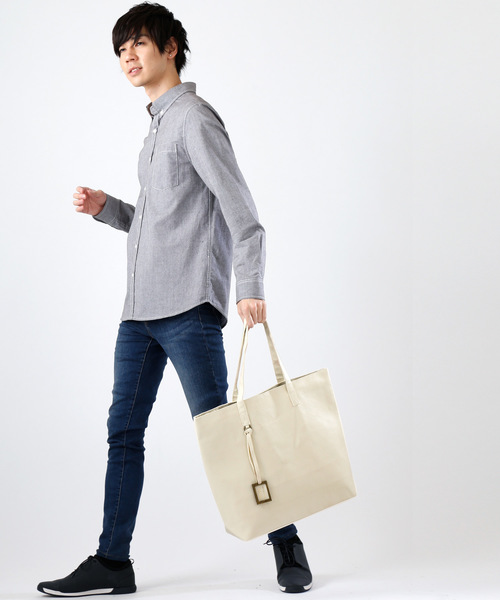 MONO-MART（モノマート）の「PU Leather BIG ToteBag（トートバッグ・メンズ・ブラウン系その他/ダークブラウン/キャメル/ブラック/ブルー系その他/ネイビー/アイボリー/レッド・FREE）」の21枚目の写真