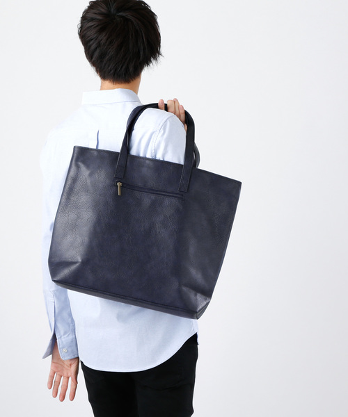 MONO-MART（モノマート）の「PU Leather BIG ToteBag（トートバッグ・メンズ・ブラウン系その他/ダークブラウン/キャメル/ブラック/ブルー系その他/ネイビー/アイボリー/レッド・FREE）」の22枚目の写真