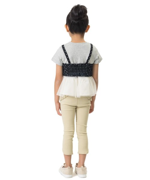 apres les cours（アプレレクール）の「ビスチェセットTシャツ（Tシャツ/カットソー・キッズ・ネイビー/グレー/オフホワイト・120/100/80/90/140/110/130）」の5枚目の写真