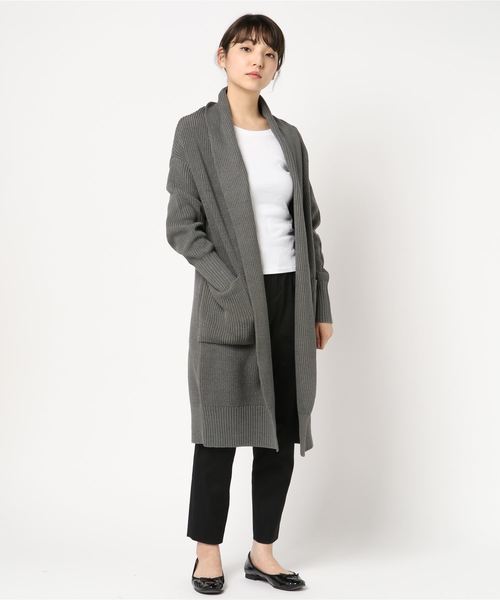 SLOBE IENA（スローブイエナ）の「畦ロングカーディガン◆（カーディガン/ボレロ・レディース・チャコールグレー/ベージュ/ネイビー・FREE）」の7枚目の写真