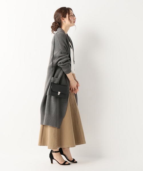 SLOBE IENA（スローブイエナ）の「畦ロングカーディガン◆（カーディガン/ボレロ・レディース・チャコールグレー/ベージュ/ネイビー・FREE）」の10枚目の写真