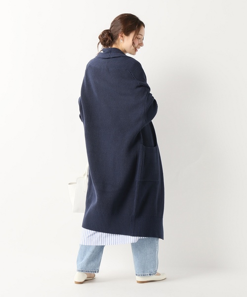 SLOBE IENA（スローブイエナ）の「畦ロングカーディガン◆（カーディガン/ボレロ・レディース・チャコールグレー/ベージュ/ネイビー・FREE）」の8枚目の写真