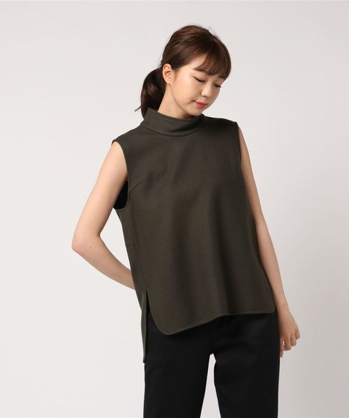 MICA&DEAL(マイカ&ディール)の「【MICA&DEAL/マイカアンドディール】ハイネックベスト(タンクトップ・レディース・カーキ/ネイビー・36)」の5枚目の写真
