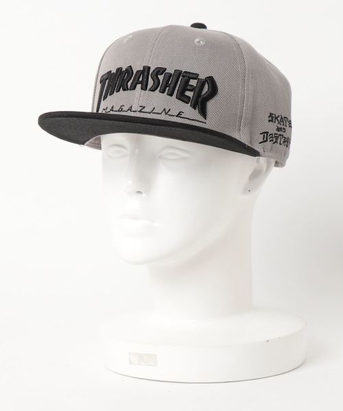 THRASHER(スラッシャー)の「MAG LOGO SNAP BACK CAP/THRASHER スラッシャー スナップバックキャップ 帽子 刺繍 フラットバイザー ロゴ ストリート ユニセックス(キャップ・メンズ・ブラック/グレー/ネイビー/ホワイト×ブラック/バーガンディー/グリーン・FREE)」の3枚目の写真