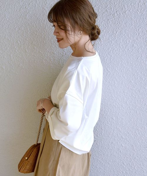 SHIPS Days（シップスデイズ）の「SHIPS Days:カフススリーブ プルオーバー（WHT）19SS◇（Tシャツ/カットソー・レディース・ホワイト/ライトホワイト・ONE SIZE）」の11枚目の写真