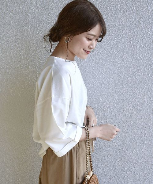 SHIPS Days（シップスデイズ）の「SHIPS Days:カフススリーブ プルオーバー（WHT）19SS◇（Tシャツ/カットソー・レディース・ホワイト/ライトホワイト・ONE SIZE）」の9枚目の写真