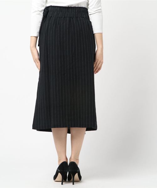 LUGG NAGG(ラグナグ)の「【Jewelobe/ ジュエローブ】ストライプラップスカート(スカート・レディース・カーキ/ベージュ/オレンジ/ブラック・FREE)」の6枚目の写真