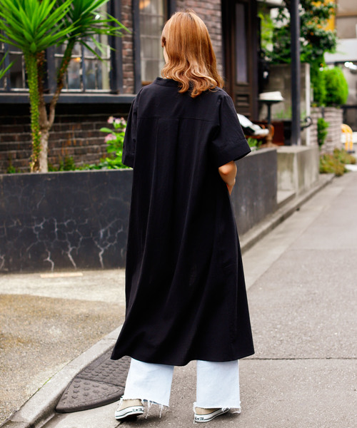 VANNIE U（ヴァニーユー）の「VANNIE U バンドカラーシャツワンピ―ス（ワンピース・レディース・ブラック/ベージュ/カーキ/ボルドー/ナチュラル・FREE）」の15枚目の写真