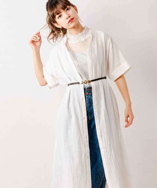 VANNIE U（ヴァニーユー）の「VANNIE U バンドカラーシャツワンピ―ス（ワンピース・レディース・ブラック/ベージュ/カーキ/ボルドー/ナチュラル・FREE）」の22枚目の写真