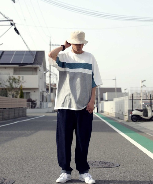 antiqua(アンティカ)の「ストライプ切替トップス(Tシャツ/カットソー・メンズ・ホワイト系その他/ブラック系その他・M/L/L/XL)」の3枚目の写真