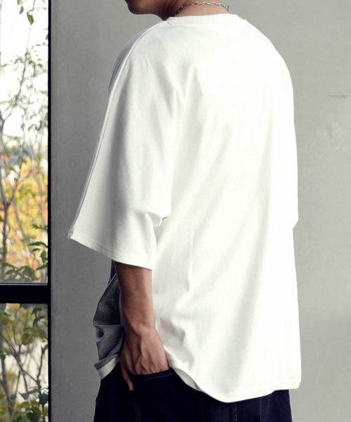 antiqua(アンティカ)の「ストライプ切替トップス(Tシャツ/カットソー・メンズ・ホワイト系その他/ブラック系その他・M/L/L/XL)」の5枚目の写真