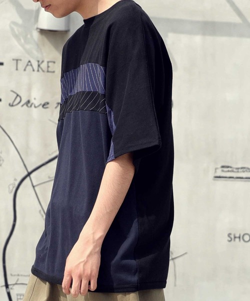 antiqua(アンティカ)の「ストライプ切替トップス(Tシャツ/カットソー・メンズ・ホワイト系その他/ブラック系その他・M/L/L/XL)」の9枚目の写真