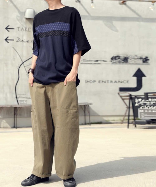 antiqua(アンティカ)の「ストライプ切替トップス(Tシャツ/カットソー・メンズ・ホワイト系その他/ブラック系その他・M/L/L/XL)」の11枚目の写真
