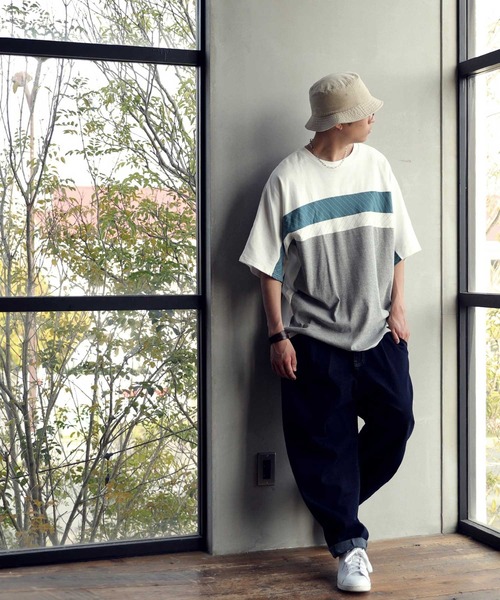 antiqua(アンティカ)の「ストライプ切替トップス(Tシャツ/カットソー・メンズ・ホワイト系その他/ブラック系その他・M/L/L/XL)」の7枚目の写真