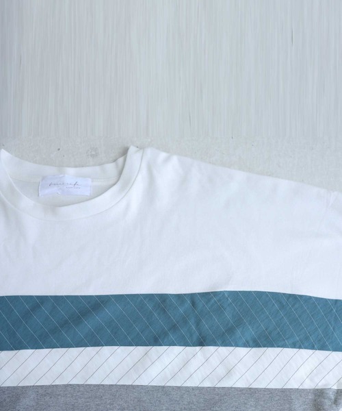 antiqua(アンティカ)の「ストライプ切替トップス(Tシャツ/カットソー・メンズ・ホワイト系その他/ブラック系その他・M/L/L/XL)」の16枚目の写真