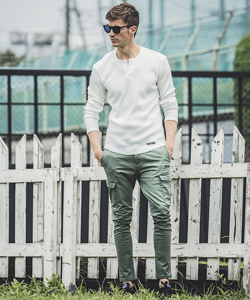 felkod（フィルコッド）の「mp7248-Tapered Skinny Cargo Pants カーゴパンツ（カーゴパンツ・メンズ・カーキ/ブラック・S/M/L）」の10枚目の写真