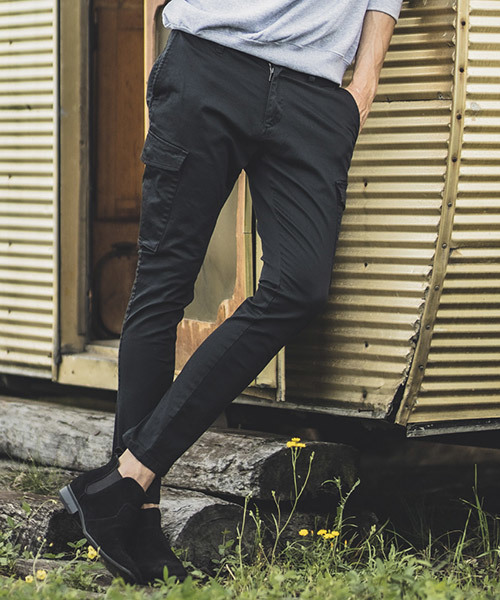 felkod（フィルコッド）の「mp7248-Tapered Skinny Cargo Pants カーゴパンツ（カーゴパンツ・メンズ・カーキ/ブラック・S/M/L）」の14枚目の写真