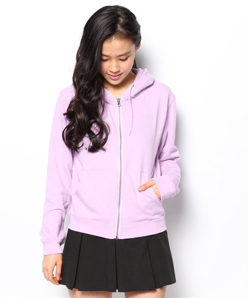 WEGO(ウィゴー)の「WEGO/バックプリントZIPパーカー(パーカー・レディース・ライトイエロー/杢グレー/ブルー/ライトパープル・FREE)」の3枚目の写真