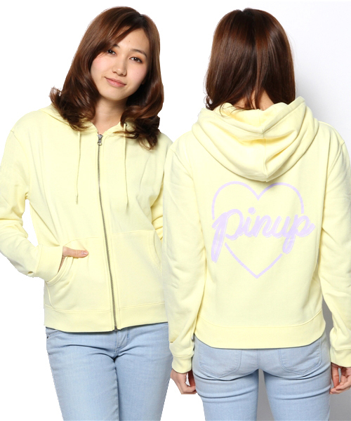 WEGO(ウィゴー)の「WEGO/バックプリントZIPパーカー(パーカー・レディース・ライトイエロー/杢グレー/ブルー/ライトパープル・FREE)」の4枚目の写真