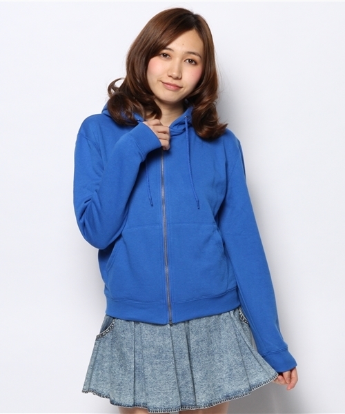 WEGO(ウィゴー)の「WEGO/バックプリントZIPパーカー(パーカー・レディース・ライトイエロー/杢グレー/ブルー/ライトパープル・FREE)」の2枚目の写真