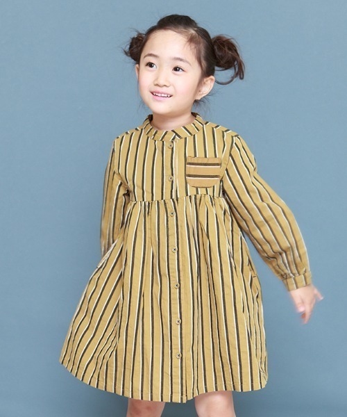 RAGMART(ラグマート)の「切り替えギャザーワンピース(ワンピース・キッズ・ベージュ/グレー・80cm/90cm)」の1枚目の写真