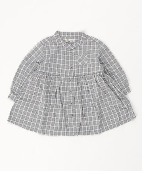 RAGMART(ラグマート)の「切り替えギャザーワンピース(ワンピース・キッズ・ベージュ/グレー・80cm/90cm)」の4枚目の写真