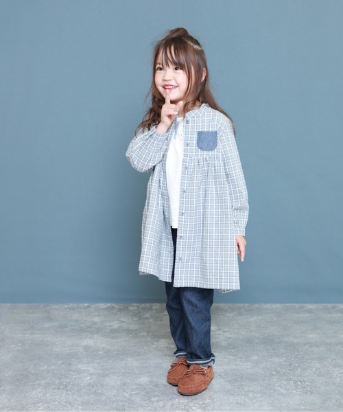 RAGMART(ラグマート)の「切り替えギャザーワンピース(ワンピース・キッズ・ベージュ/グレー・80cm/90cm)」の7枚目の写真