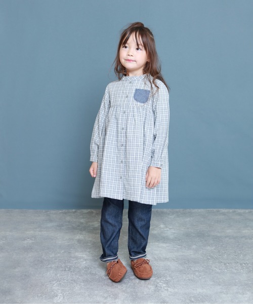 RAGMART(ラグマート)の「切り替えギャザーワンピース(ワンピース・キッズ・ベージュ/グレー・80cm/90cm)」の5枚目の写真