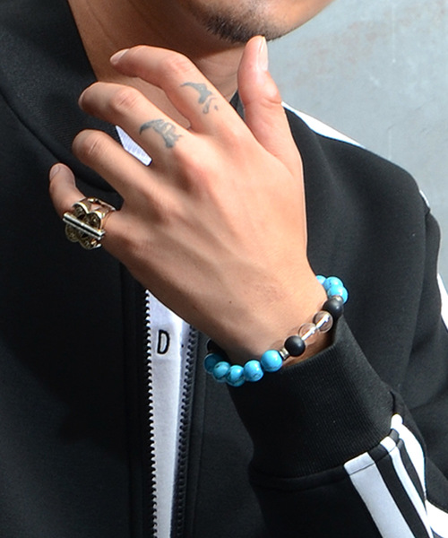 JOKER（ジョーカー）の「ダブルクオーツミックスブレスレット（ブレスレット・メンズ・ブラック/レッド/ターコイズブルー/イエロー/その他/その他2・FREE）」の7枚目の写真