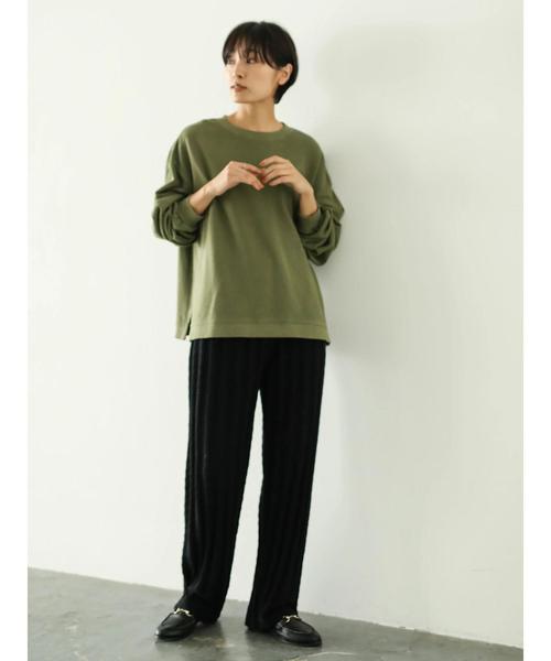 AMERICAN HOLIC(アメリカンホリック)の「ピグメントドロップショルダー裏毛プルオーバー*(Tシャツ/カットソー・レディース・チャコールグレー/ベージュ/カーキ/ピンク・M/L)」の20枚目の写真