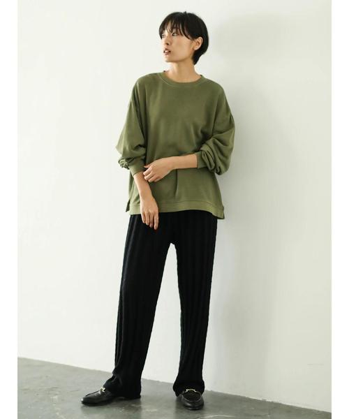 AMERICAN HOLIC(アメリカンホリック)の「ピグメントドロップショルダー裏毛プルオーバー*(Tシャツ/カットソー・レディース・チャコールグレー/ベージュ/カーキ/ピンク・M/L)」の19枚目の写真
