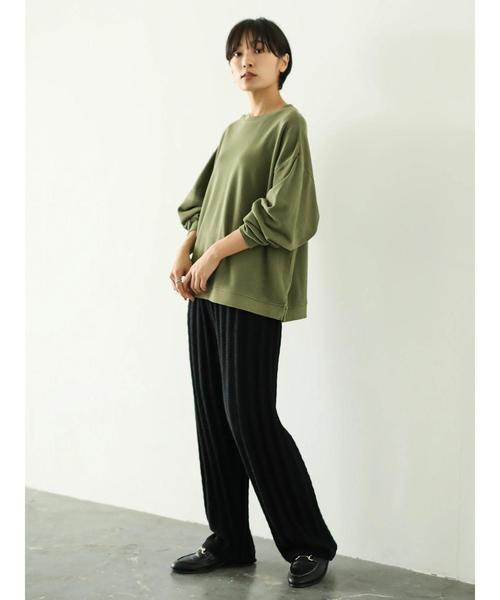 AMERICAN HOLIC(アメリカンホリック)の「ピグメントドロップショルダー裏毛プルオーバー*(Tシャツ/カットソー・レディース・チャコールグレー/ベージュ/カーキ/ピンク・M/L)」の18枚目の写真