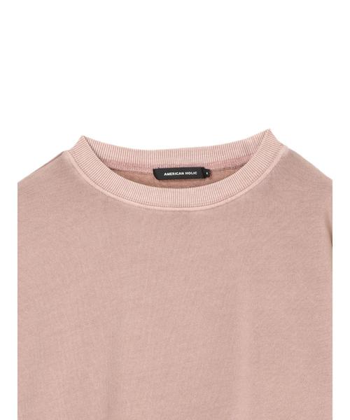 AMERICAN HOLIC(アメリカンホリック)の「ピグメントドロップショルダー裏毛プルオーバー*(Tシャツ/カットソー・レディース・チャコールグレー/ベージュ/カーキ/ピンク・M/L)」の15枚目の写真