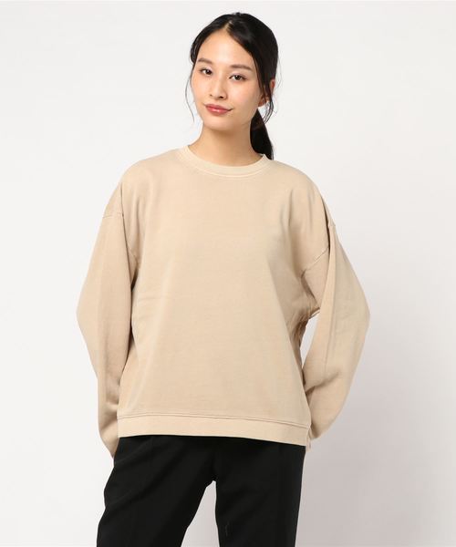 AMERICAN HOLIC(アメリカンホリック)の「ピグメントドロップショルダー裏毛プルオーバー*(Tシャツ/カットソー・レディース・チャコールグレー/ベージュ/カーキ/ピンク・M/L)」の8枚目の写真