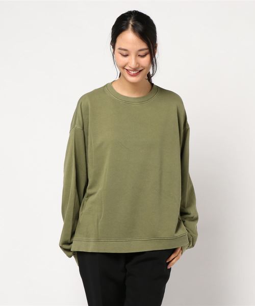 AMERICAN HOLIC(アメリカンホリック)の「ピグメントドロップショルダー裏毛プルオーバー*(Tシャツ/カットソー・レディース・チャコールグレー/ベージュ/カーキ/ピンク・M/L)」の5枚目の写真