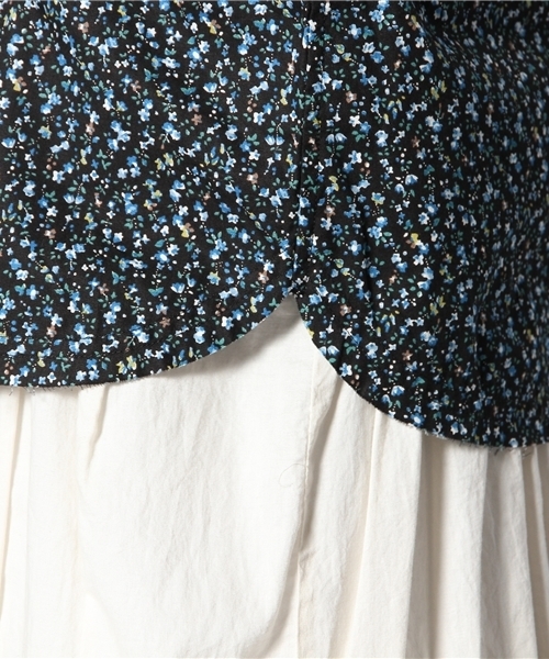 BEAMS BOY（ビームスボーイ）の「BEAMS BOY / ブロード フラワープリント 2重襟 ブラウス（シャツ/ブラウス・レディース・ブラック/ネイビー・ONE SIZE）」の5枚目の写真