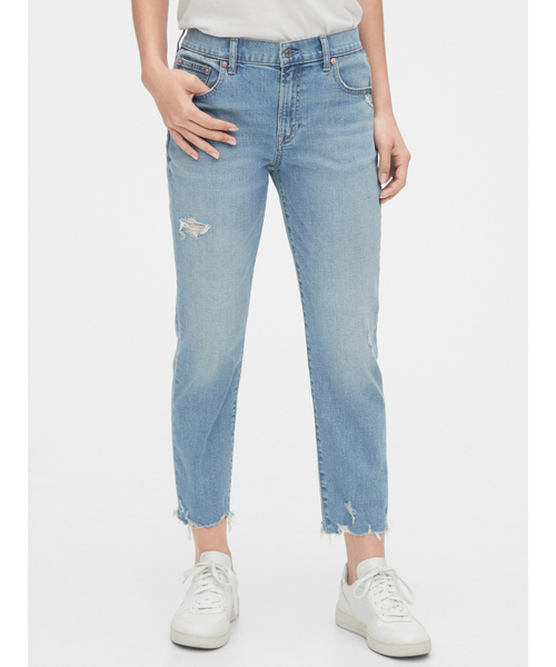 セール ミッドライズ ダメージガールフレンドジーンズ デニムパンツ Gap ギャップ のファッション通販 Zozotown