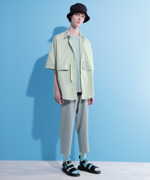 EMMA CLOTHES（エマクローズ）の「ヨークトレンチレイヤードワイドシャツ 1/2 sleeve(EMMA CLOTHES)（シャツ/ブラウス・メンズ・ブラック/グリーン系その他/グレイッシュベージュ・FREE）」の15枚目の写真