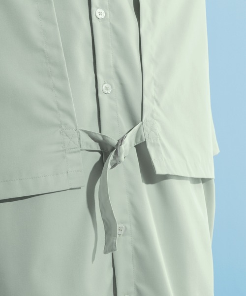 EMMA CLOTHES（エマクローズ）の「ヨークトレンチレイヤードワイドシャツ 1/2 sleeve(EMMA CLOTHES)（シャツ/ブラウス・メンズ・ブラック/グリーン系その他/グレイッシュベージュ・FREE）」の21枚目の写真