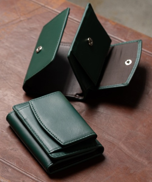MURA（ムラ）の「イタリアンレザー スキミング防止 三つ折り ミニ財布（財布・メンズ・ネイビー×ホワイト/グレー×ホワイト/ブラック/グリーン/ブラウン・FREE）」の12枚目の写真
