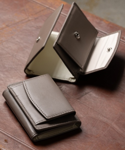 MURA（ムラ）の「イタリアンレザー スキミング防止 三つ折り ミニ財布（財布・メンズ・ネイビー×ホワイト/グレー×ホワイト/ブラック/グリーン/ブラウン・FREE）」の11枚目の写真