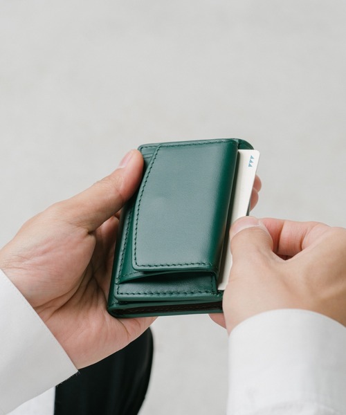 MURA（ムラ）の「イタリアンレザー スキミング防止 三つ折り ミニ財布（財布・メンズ・ネイビー×ホワイト/グレー×ホワイト/ブラック/グリーン/ブラウン・FREE）」の19枚目の写真
