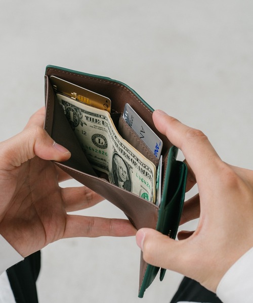 MURA（ムラ）の「イタリアンレザー スキミング防止 三つ折り ミニ財布（財布・メンズ・ネイビー×ホワイト/グレー×ホワイト/ブラック/グリーン/ブラウン・FREE）」の20枚目の写真