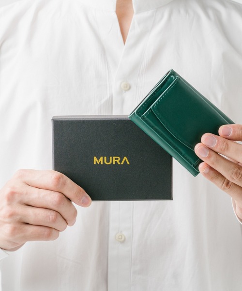 MURA（ムラ）の「イタリアンレザー スキミング防止 三つ折り ミニ財布（財布・メンズ・ネイビー×ホワイト/グレー×ホワイト/ブラック/グリーン/ブラウン・FREE）」の16枚目の写真
