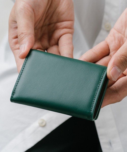 MURA（ムラ）の「イタリアンレザー スキミング防止 三つ折り ミニ財布（財布・メンズ・ネイビー×ホワイト/グレー×ホワイト/ブラック/グリーン/ブラウン・FREE）」の10枚目の写真