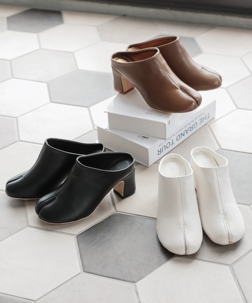 KOBE LETTUCE(コウベレタス)の「チャンキーヒール足袋ブーティー(ブーツ・レディース・ホワイト/ブラック/ブラウン・L/M/S/LL)」の15枚目の写真