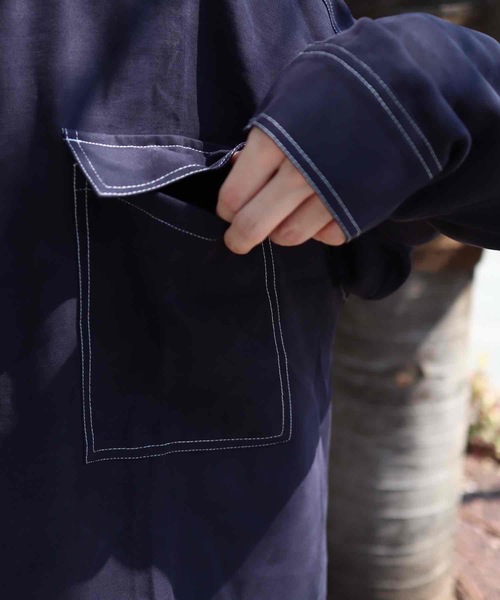 rovtski(ロフトスキー)の「CLASSIC ROVTSKI NO COL SHIRT/オーバーサイズノーカラーシャツ(シャツ/ブラウス・メンズ・ライトグレー/ライトブラウン/スミクロ・FREE)」の19枚目の写真