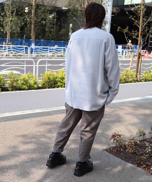 rovtski(ロフトスキー)の「CLASSIC ROVTSKI NO COL SHIRT/オーバーサイズノーカラーシャツ(シャツ/ブラウス・メンズ・ライトグレー/ライトブラウン/スミクロ・FREE)」の20枚目の写真